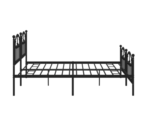 Estructura cama sin colchón con estribo metal negro 200x200 cm