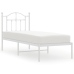 Estructura cama sin colchón con cabecero metal blanco 75x190 cm