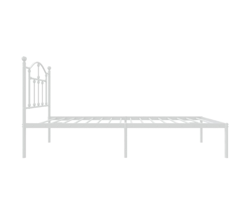 Estructura cama sin colchón con cabecero metal blanco 75x190 cm