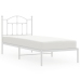 Estructura cama sin colchón con cabecero metal blanco 90x190 cm