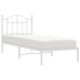Estructura cama sin colchón con cabecero metal blanco 90x190 cm