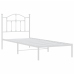 Estructura cama sin colchón con cabecero metal blanco 90x190 cm