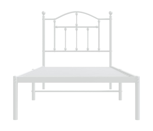 Estructura cama sin colchón con cabecero metal blanco 90x190 cm