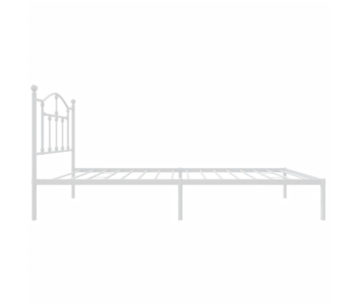 Estructura cama sin colchón con cabecero metal blanco 90x190 cm