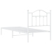 Estructura cama sin colchón con cabecero metal blanco 90x190 cm