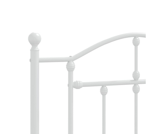 Estructura cama sin colchón con cabecero metal blanco 90x190 cm
