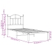 Estructura cama sin colchón con cabecero metal blanco 90x190 cm