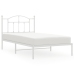 Estructura cama sin colchón con cabecero metal blanco 100x190cm