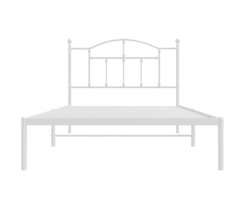 Estructura cama sin colchón con cabecero metal blanco 100x200cm