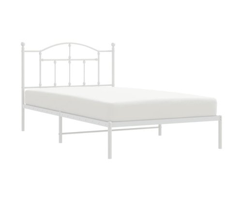 Estructura cama sin colchón con cabecero metal blanco 107x203cm