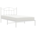 Estructura cama sin colchón con cabecero metal blanco 107x203cm