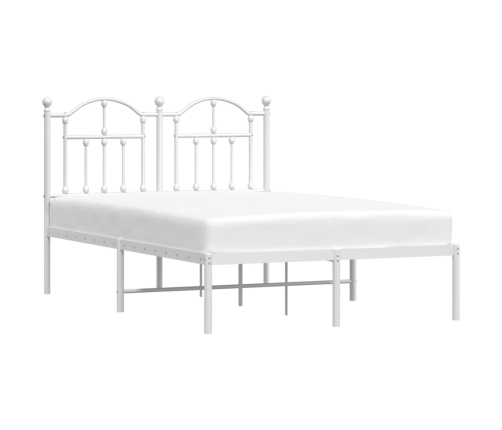 Estructura cama sin colchón con cabecero metal blanco 120x190cm