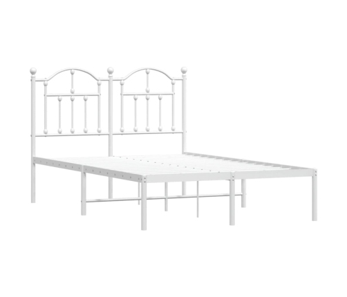 Estructura cama sin colchón con cabecero metal blanco 120x190cm