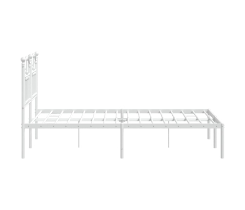 Estructura cama sin colchón con cabecero metal blanco 120x190cm