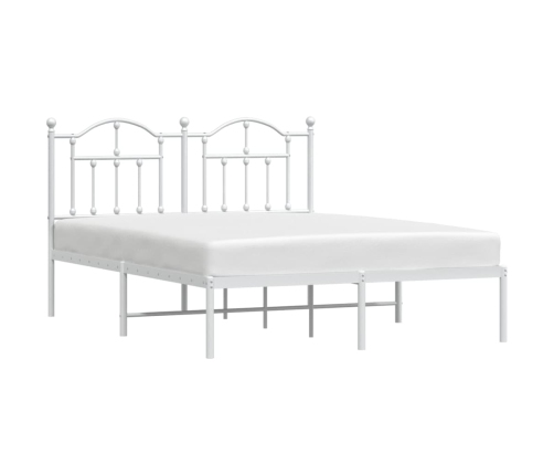 Estructura cama sin colchón con cabecero metal blanco 135x190cm