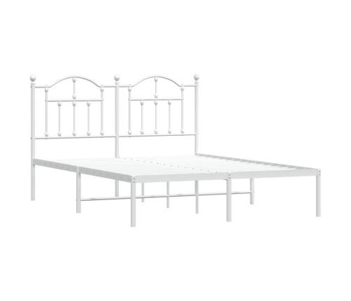 Estructura cama sin colchón con cabecero metal blanco 135x190cm