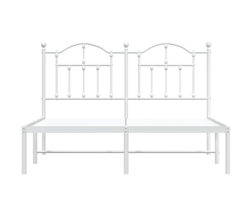 Estructura cama sin colchón con cabecero metal blanco 135x190cm