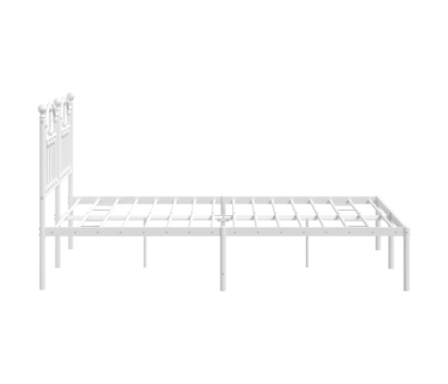 Estructura cama sin colchón con cabecero metal blanco 135x190cm