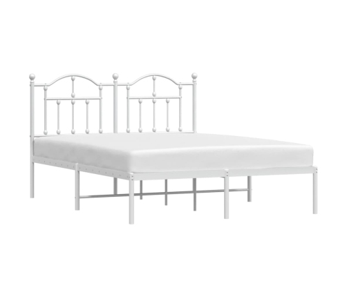 Estructura cama sin colchón con cabecero metal blanco 140x190cm