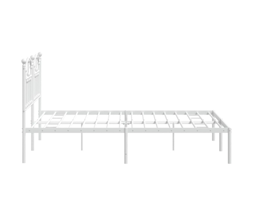 Estructura cama sin colchón con cabecero metal blanco 140x190cm