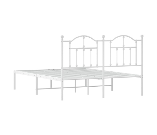 Estructura cama sin colchón con cabecero metal blanco 140x190cm