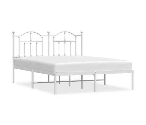 Estructura cama sin colchón con cabecero metal blanco 140x200cm