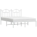 Estructura cama sin colchón con cabecero metal blanco 140x200cm
