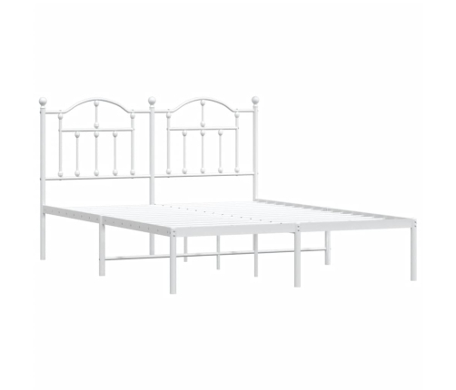 Estructura cama sin colchón con cabecero metal blanco 140x200cm