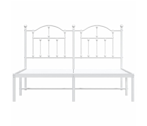 Estructura cama sin colchón con cabecero metal blanco 140x200cm