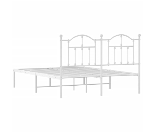 Estructura cama sin colchón con cabecero metal blanco 140x200cm