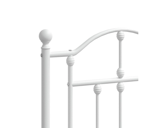 Estructura cama sin colchón con cabecero metal blanco 140x200cm