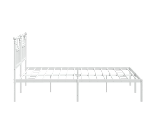 Estructura cama sin colchón con cabecero metal blanco 180x200cm