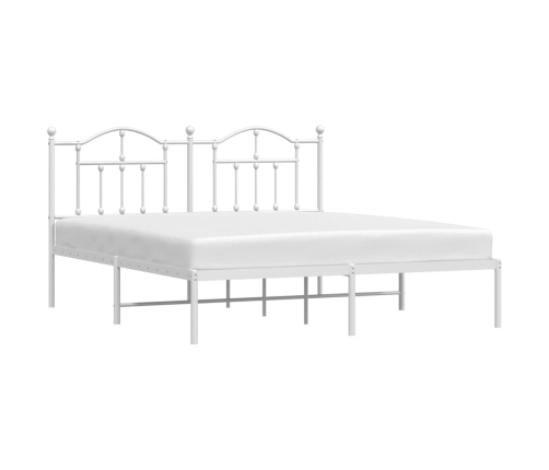 Estructura cama sin colchón con cabecero metal blanco 183x213cm