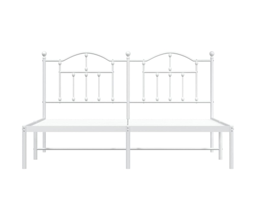 Estructura cama sin colchón con cabecero metal blanco 183x213cm