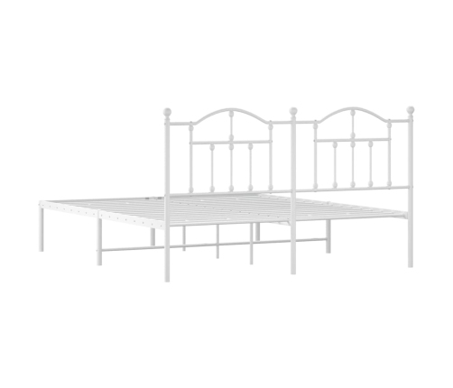 Estructura cama sin colchón con cabecero metal blanco 183x213cm