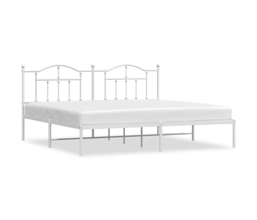 Estructura cama sin colchón con cabecero metal blanco 193x203cm