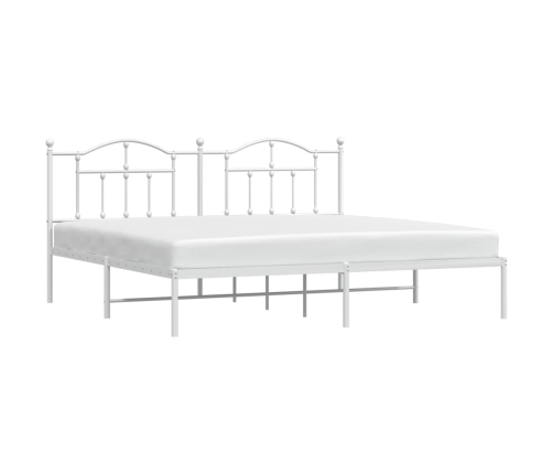 Estructura cama sin colchón con cabecero metal blanco 193x203cm