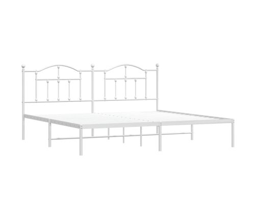 Estructura cama sin colchón con cabecero metal blanco 193x203cm