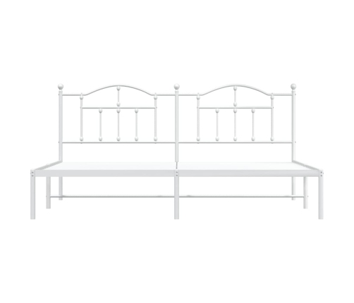 Estructura cama sin colchón con cabecero metal blanco 193x203cm