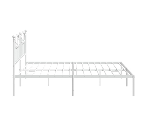 Estructura cama sin colchón con cabecero metal blanco 193x203cm