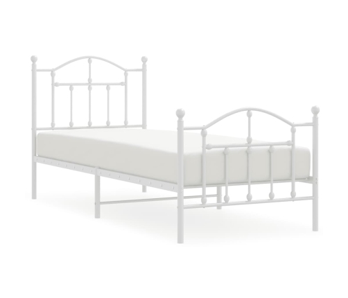 Estructura cama sin colchón con estribo metal blanco 90x190 cm