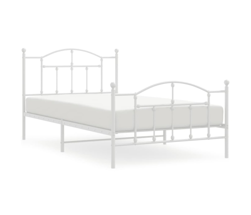 Estructura cama sin colchón con estribo metal blanco 107x203 cm