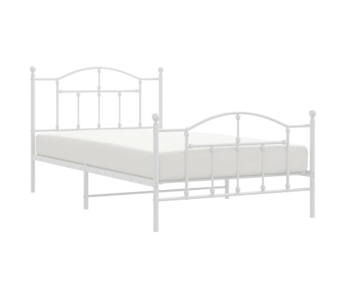 Estructura cama sin colchón con estribo metal blanco 107x203 cm