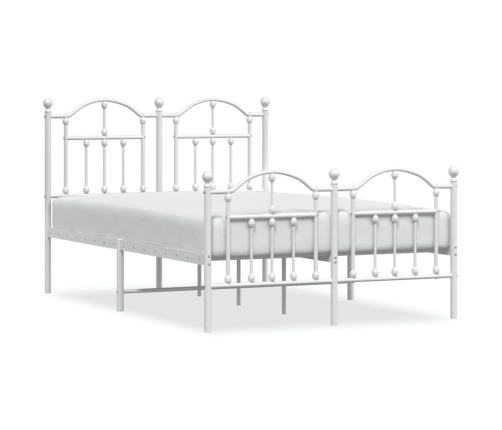 Estructura cama sin colchón con estribo metal blanco 120x200 cm