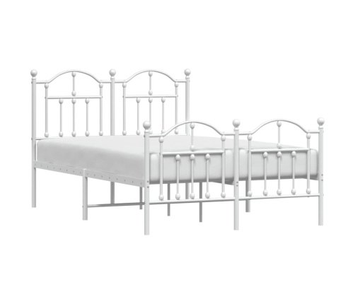 Estructura cama sin colchón con estribo metal blanco 120x200 cm