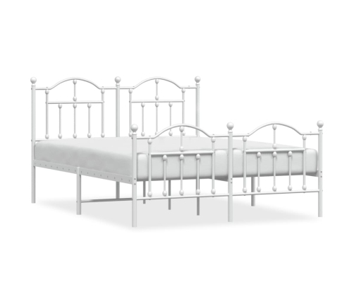 Estructura cama sin colchón con estribo metal blanco 135x190 cm