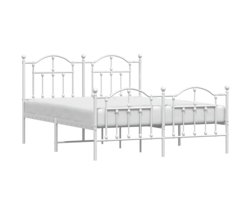 Estructura cama sin colchón con estribo metal blanco 135x190 cm