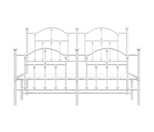 Estructura cama sin colchón con estribo metal blanco 140x190 cm