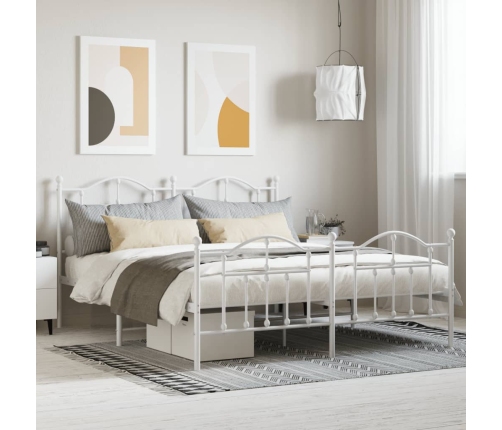 Estructura cama sin colchón con estribo metal blanco 183x213 cm