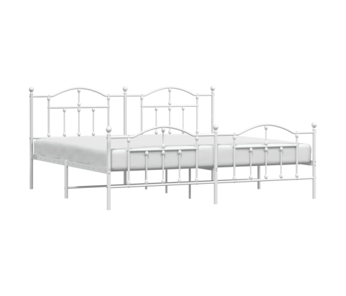 Estructura cama sin colchón con estribo metal blanco 193x203 cm